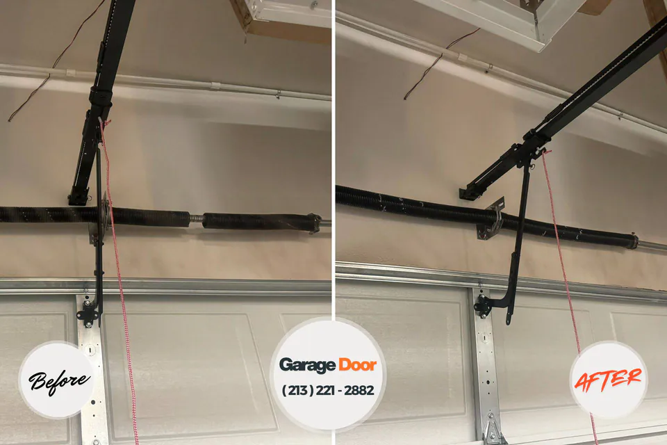 Before and after: garage door repair Alamo Heights, TX